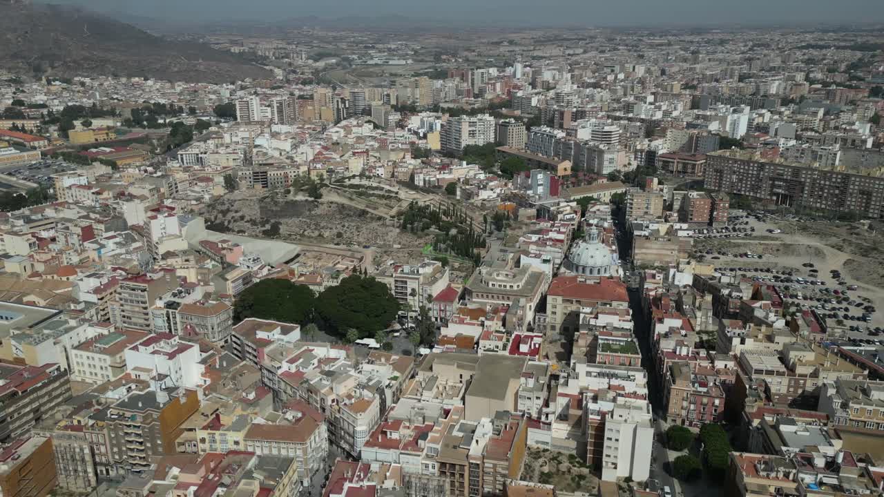 The breathtaking aerial drone of Cartagena showcases the city's stunning cityscape, historic architecture, and vibrant streets from above—a cinematic view capturing the essence of this coastal gem.