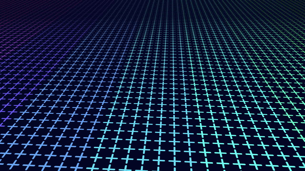 A modern and futuristic black and white grid with colorful lines creating a unique visual effect. The grid is composed of small squares arranged in a checkerboard pattern