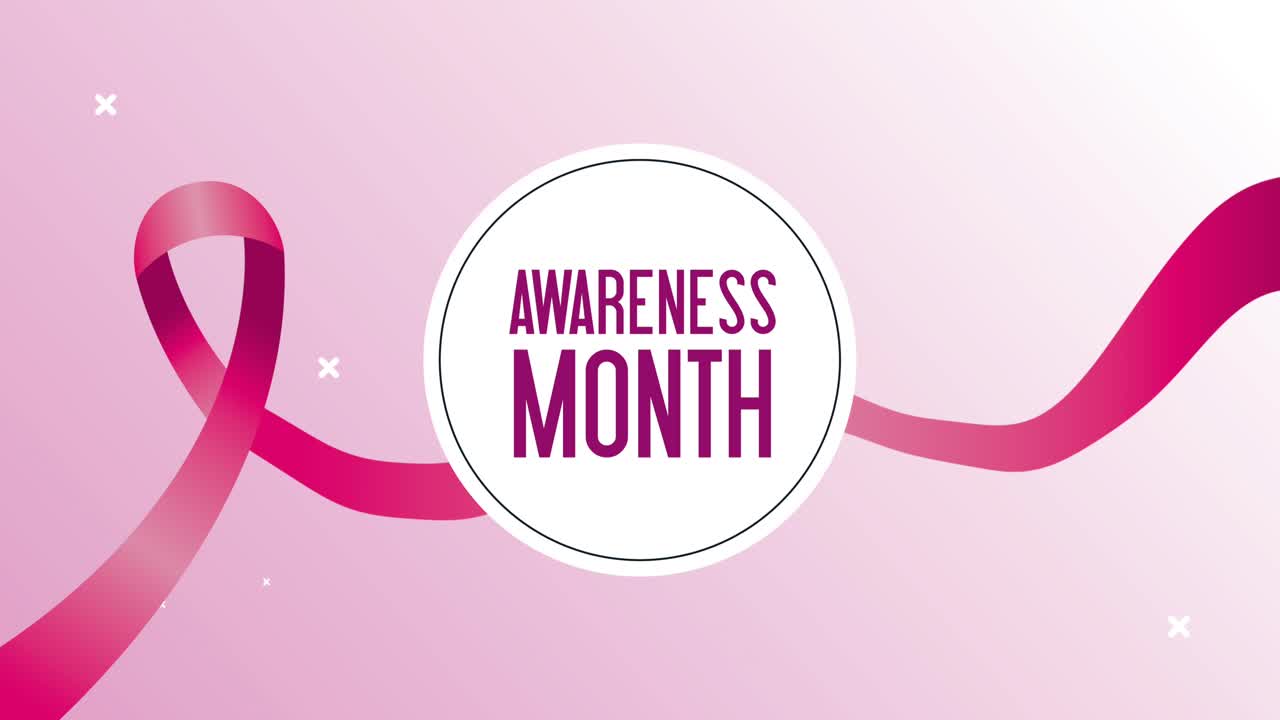 매월의 경각심을 알리는 리본을 가진 글자 애니메이션