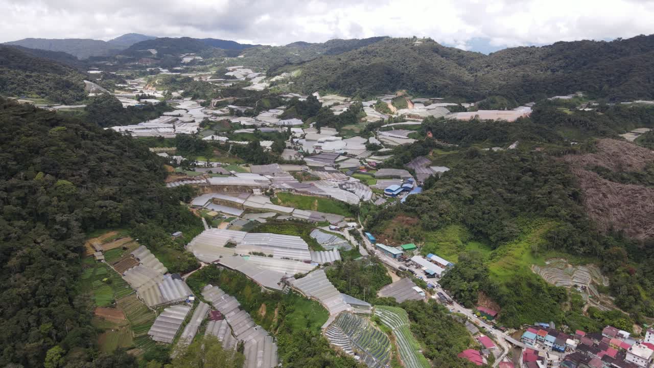 vista general del paisaje del distrito de brinchang dentro del área de cameron highlands de malasia
