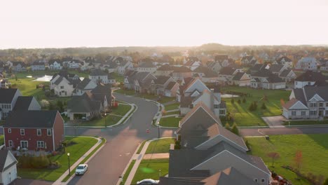 Aerial-truck-shot-of-large-residential-housing-development