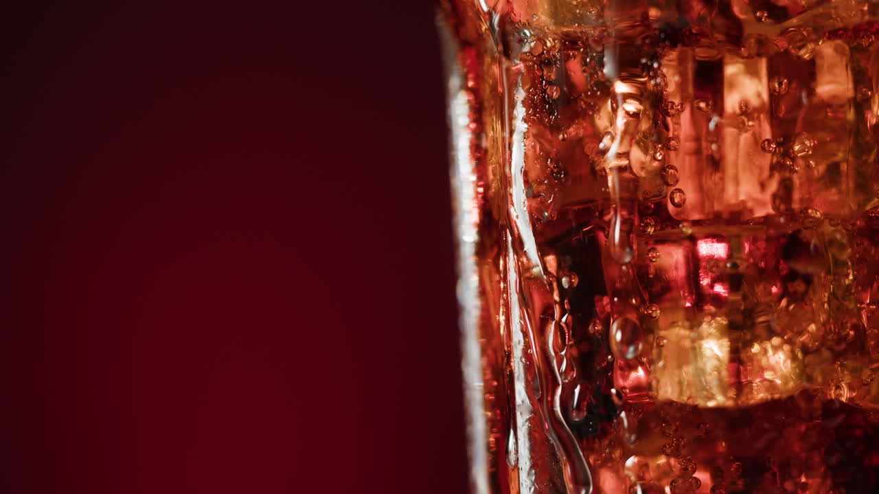 Close up of cola with ice