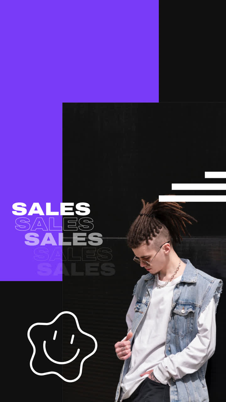 Stylish Man in Trendy Outfit with 80% Off Sale Promotion