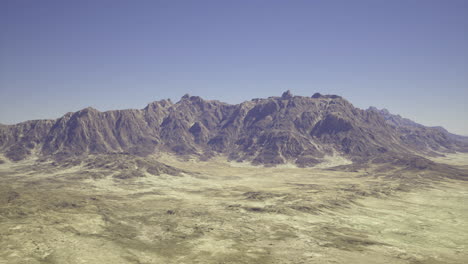 mountain range with vast desert landscape under clear blue sky