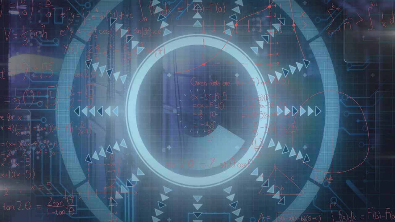 Animation of data processing over server room