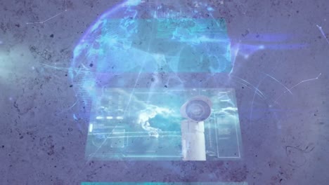 animación de la red de conexiones a través de pantallas digitales
