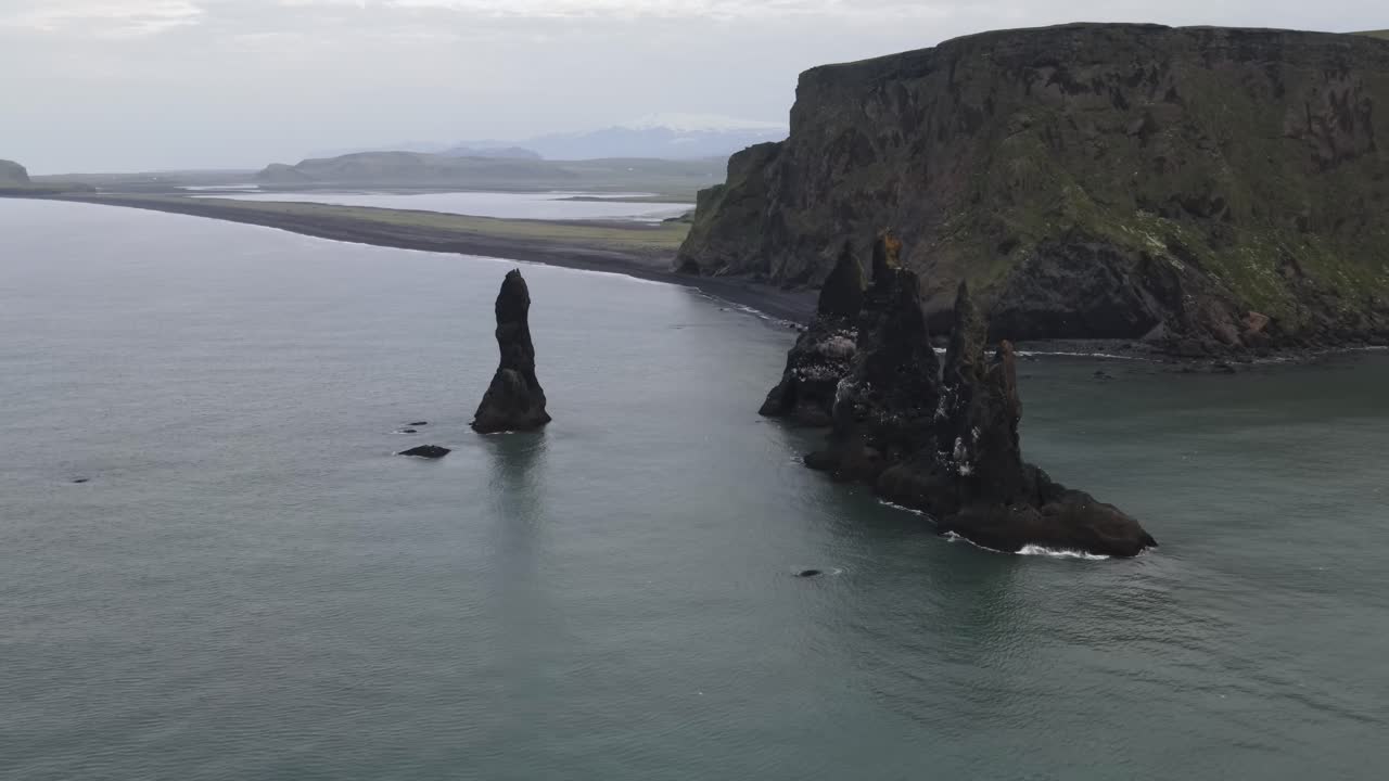 Dramatic Icelandic Coastline with Basalt Sea Stacks