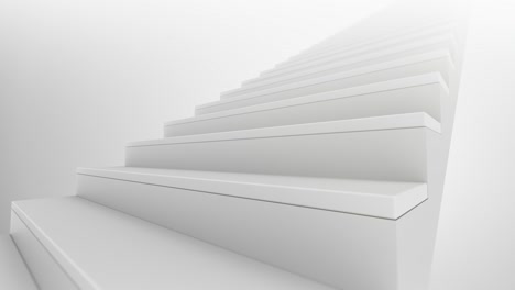 staircase in white interior. abstract architecture background. business growth, progress way and forward achievement concept. career promotion, personal, business development. 3d animation loop of 4k