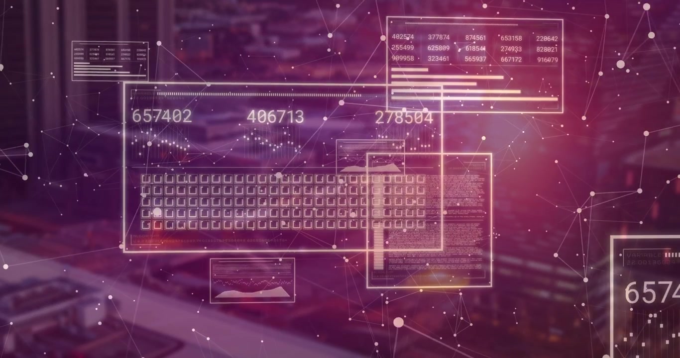 Digital datavisualisering med flytende grensesnitt og nettverkstilkoblinger