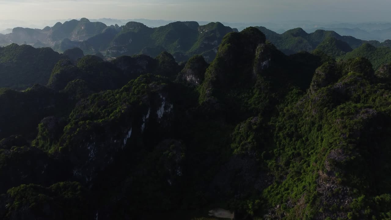 Aerial View of Mountain Range in Vietnam