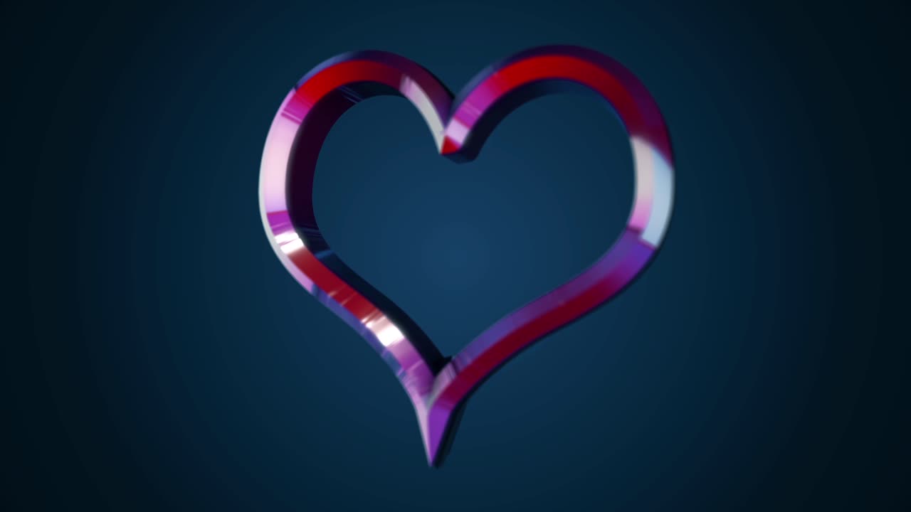 corazón rojo y púrpura 3d