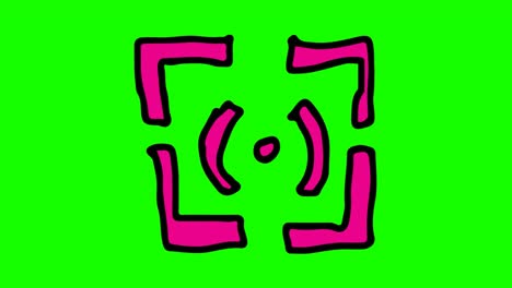 kids drawing green background with theme of camera focus