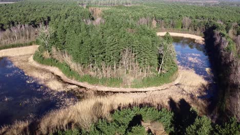 Una-Pequeña-Isla-En-Medio-De-Un-Pequeño-Lago