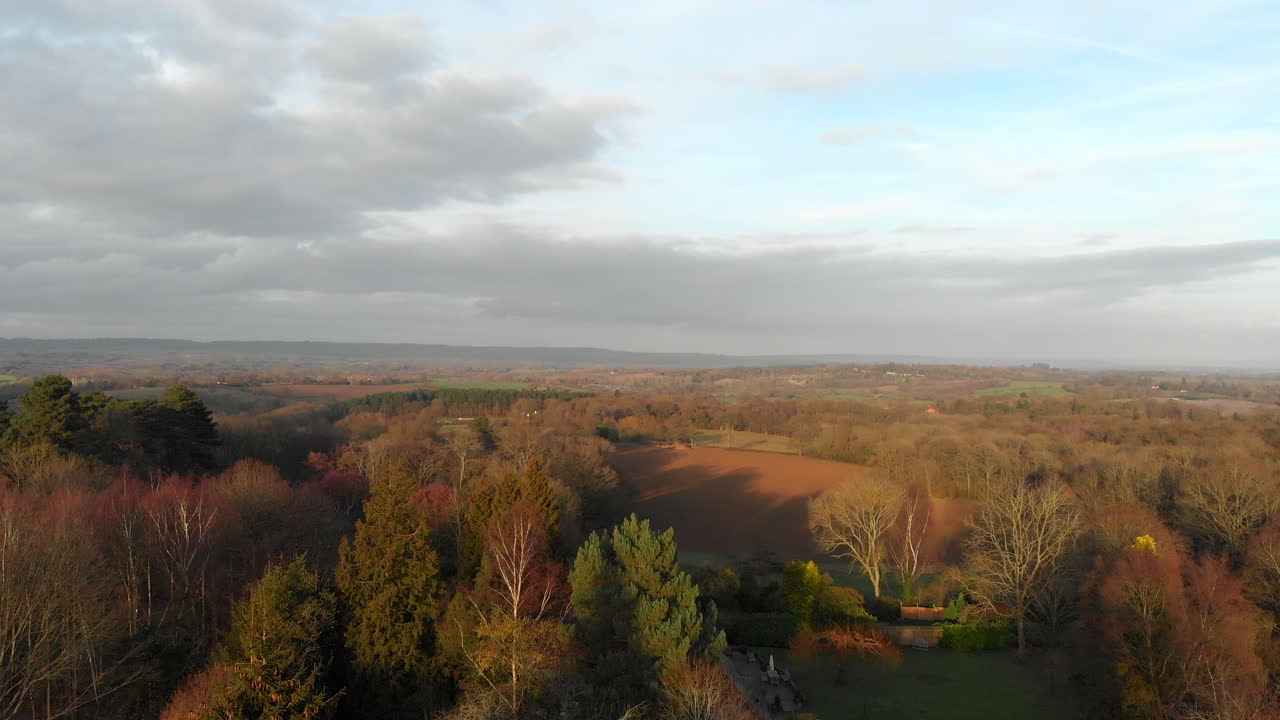 4K Aerial footage from the beautiful British countryside in Kent also called to "The Garden of England