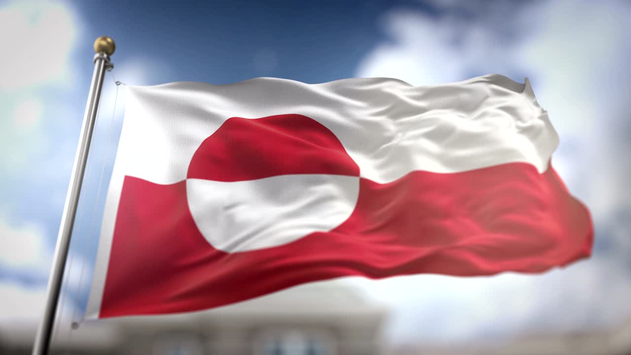 그린란드 발을 흔드는 느린 동작 3d 렌더링 파란 하늘 배경 - 완벽한 루프 4k