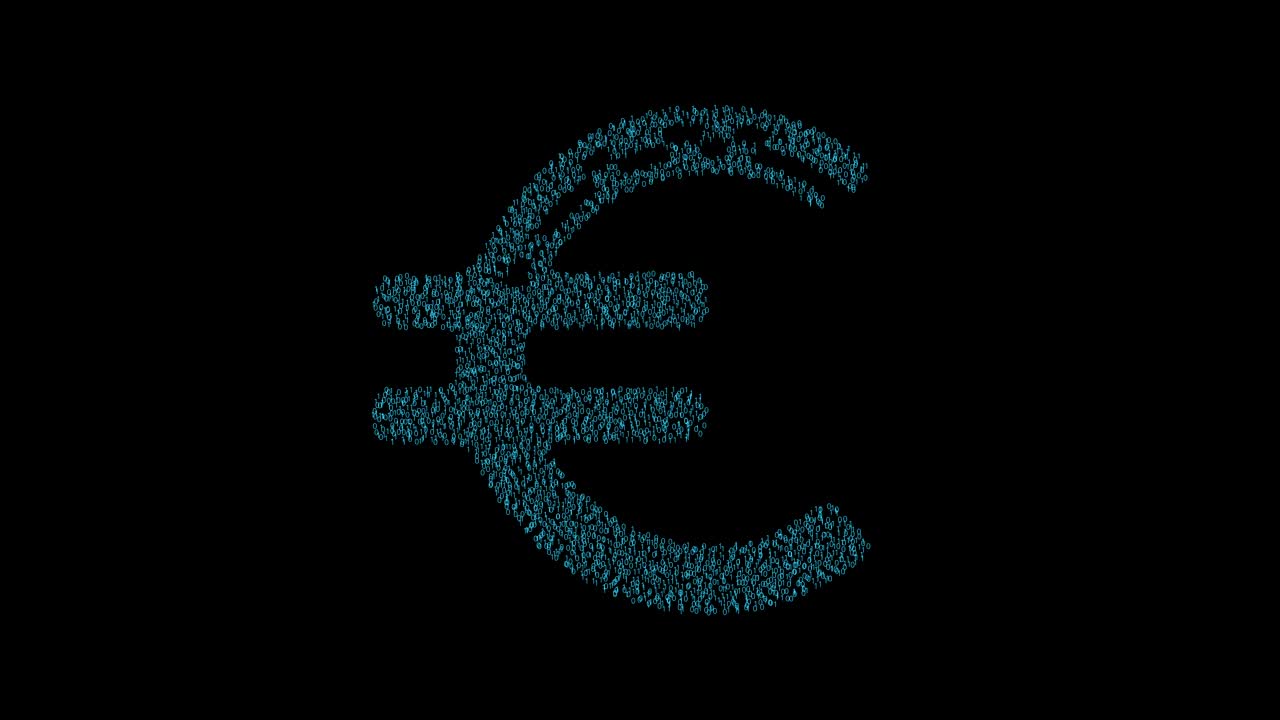 3D render. Crypto Euro concept. Major world currencies prepare for digitalization. Transparent background