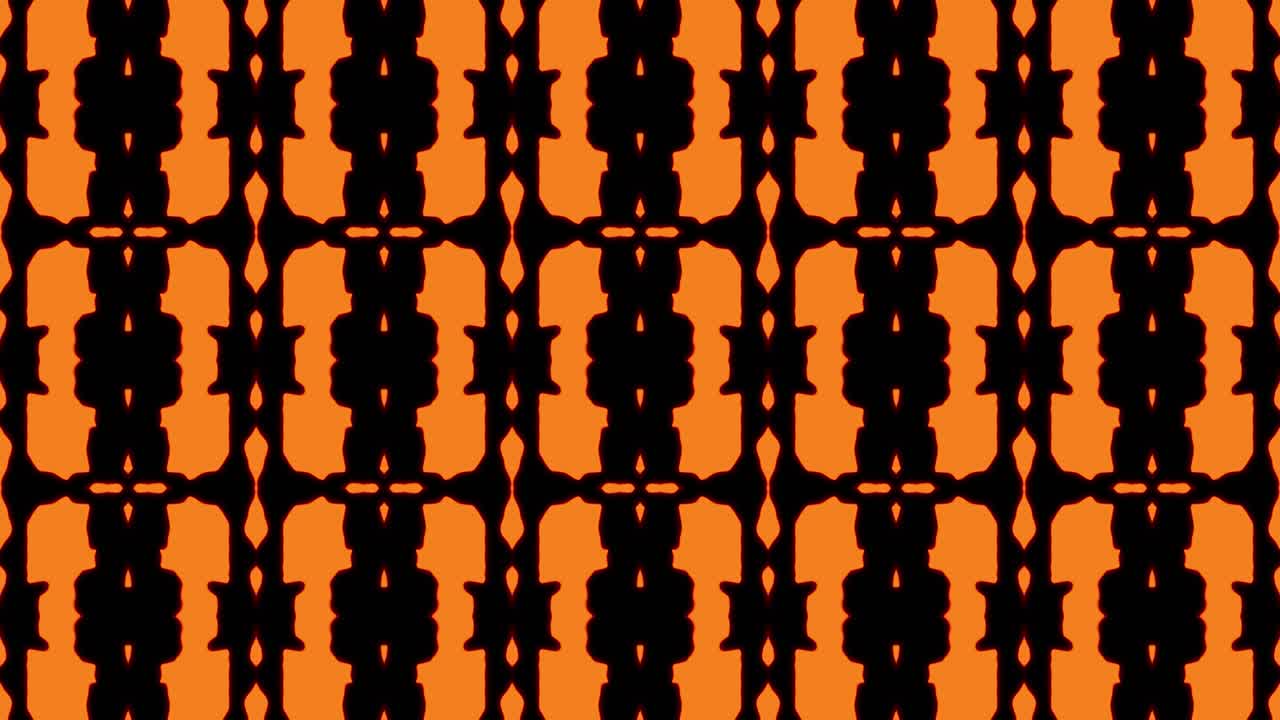 fondo de patrón sin costuras geométrico naranja abstracto. rayas abstractas bucle de caleidoscopio. rápido psicodélico colorido kaleidoscopio vj fondo. discoteca fondo de movimiento abstracto. efecto caleidoscope