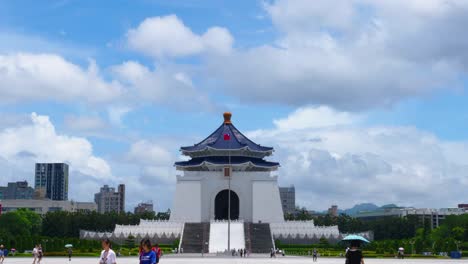 hyper time lapse of chiang kai-shek memorial hall in taiwan taipei