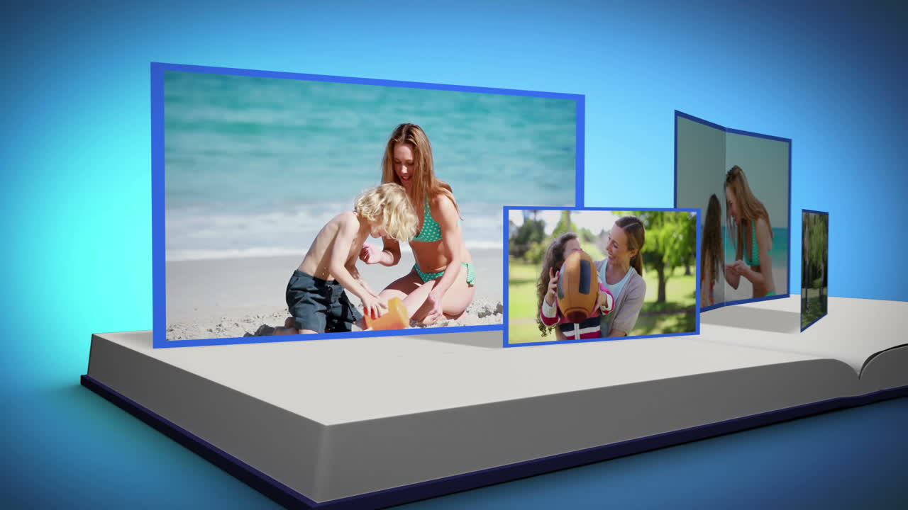 videos de una familia en un libro