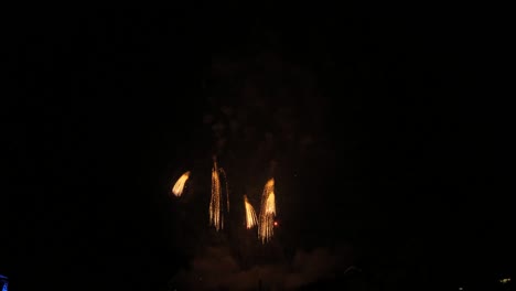 slow motion red and white fireworks show