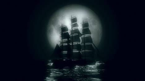 highly stylized view of a tall ship