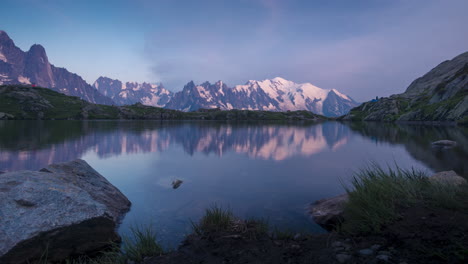 sunset seen from lake des cheserys, chamonix