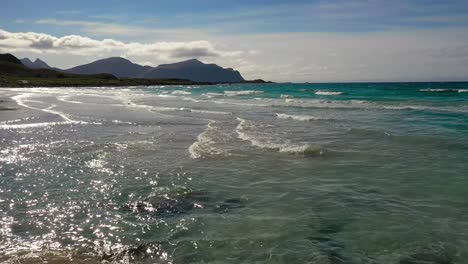 Beach-Lofoten-islands-is-an-archipelago-in-the-county-of-Nordland,-Norway.