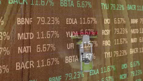 Animación-Del-Procesamiento-De-Datos-Financieros-Sobre-Combinación-En-El-Campo-Agrícola