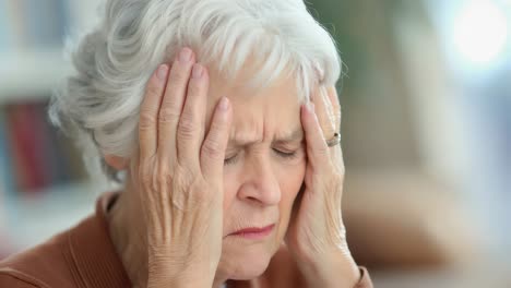 elderly woman with headache