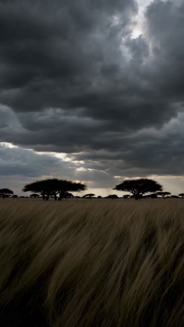 african savanna under storm clouds