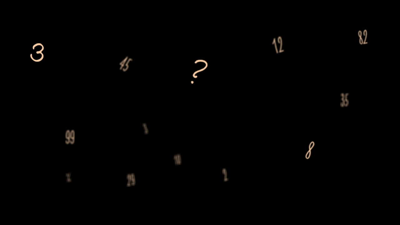 Animation of backpack and numbers on black background