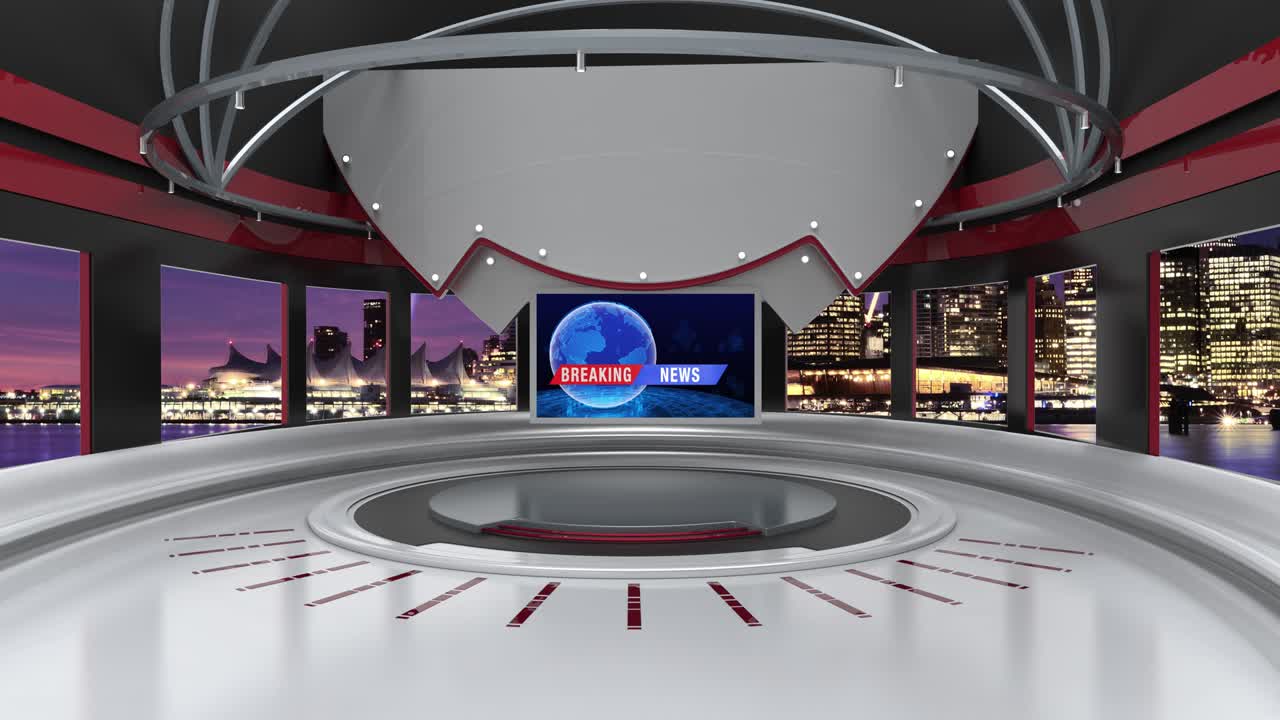 el bucle de fondo del estudio de noticias virtual en 3d