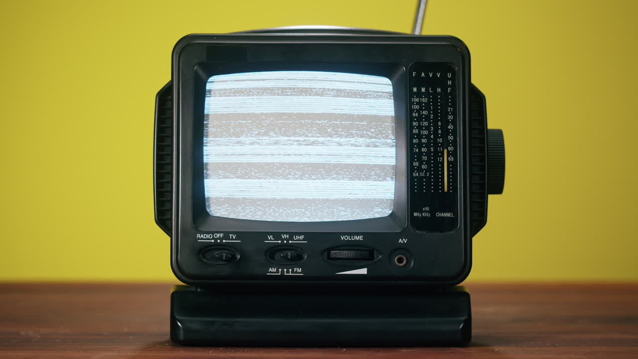 Vintage Television with Static Screen