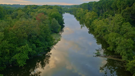 serene river landscape at sunset