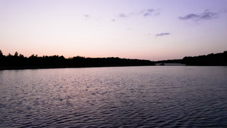 aerial view of big river at dusk