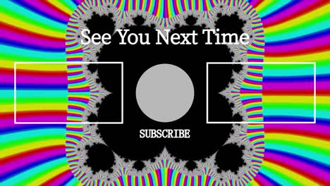 Psychedelic flashy end card ending screen motion graphics