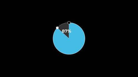 Gráfico-Circular-De-0-A-90%-De-Porcentaje-De-Infografías-Cargando-Anillo-Circular-O-Transferencia,-Descarga-De-Animación-Con-Canal-Alfa.