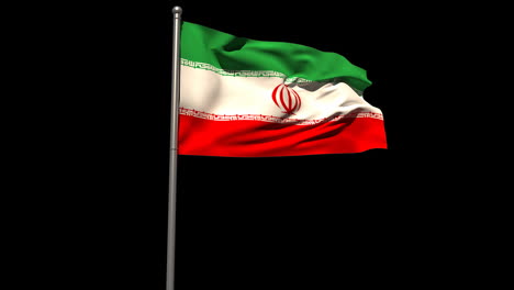 Iran-national-flag-waving-on-flagpole