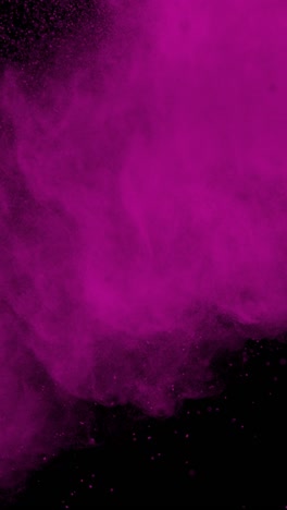 super slow motion shot of pink color powder explosion at 1000fps vertical view