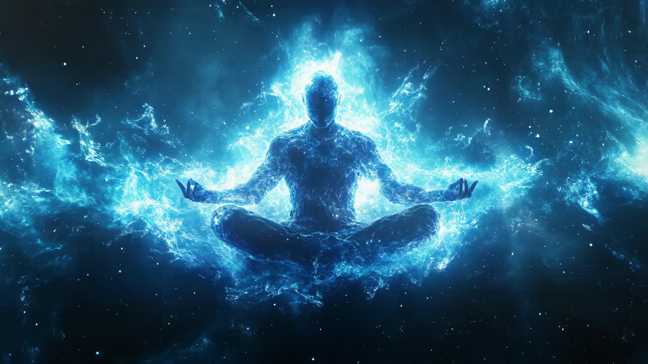 Abstract Visualization of a Person in Meditation