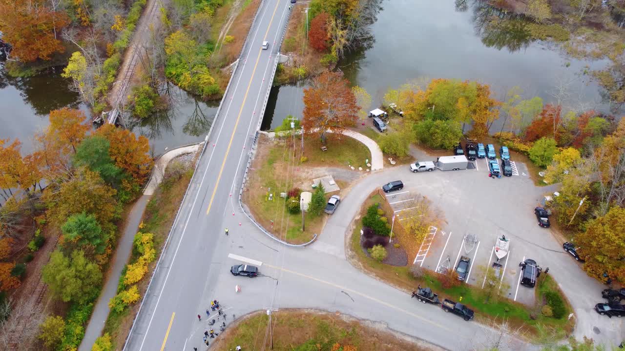 Location of the gunman's car in the Lewiston shooting that left eighteen dead