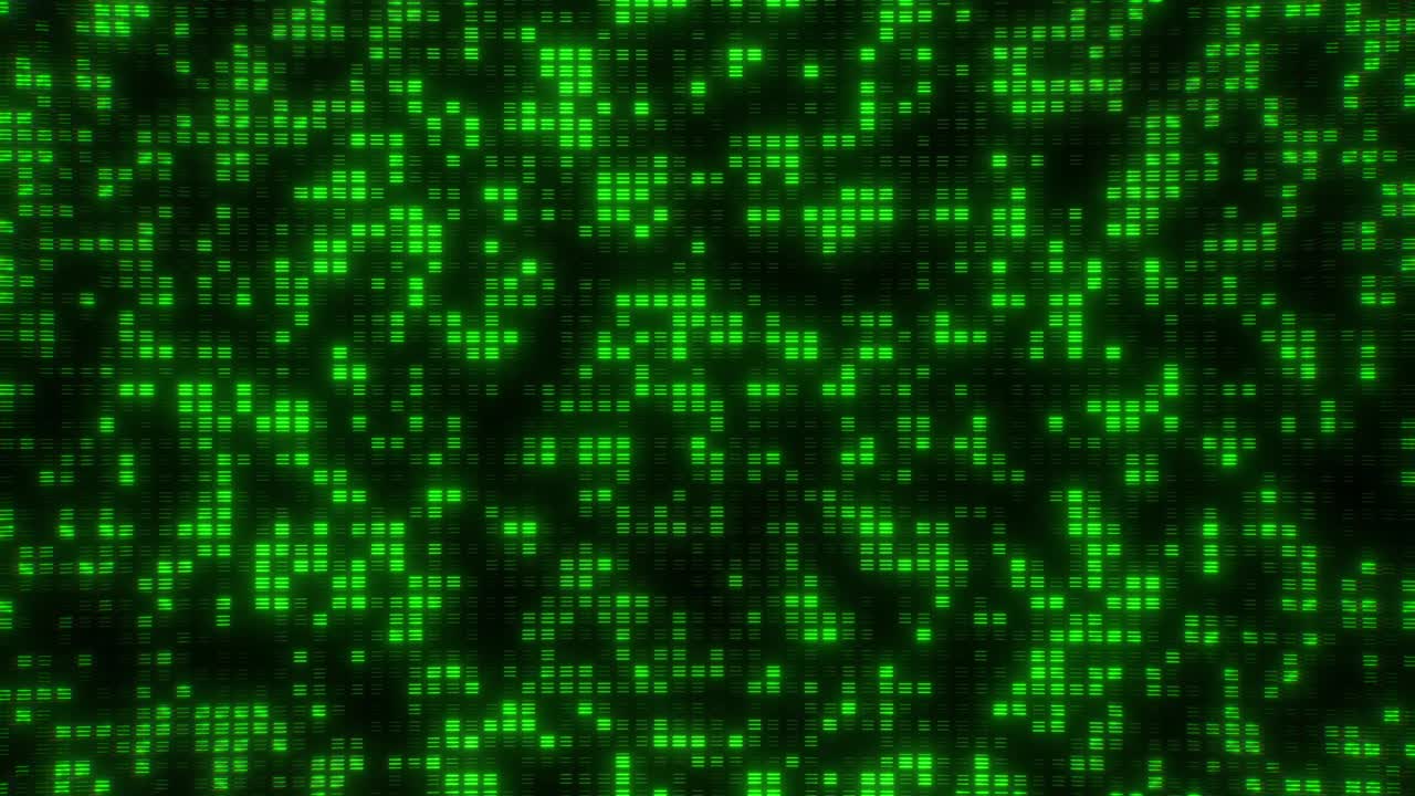 ciclo de fondo de código de patrón de matriz verde digital cibernético