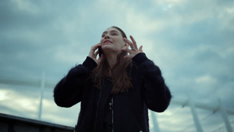 woman talking on smartphone