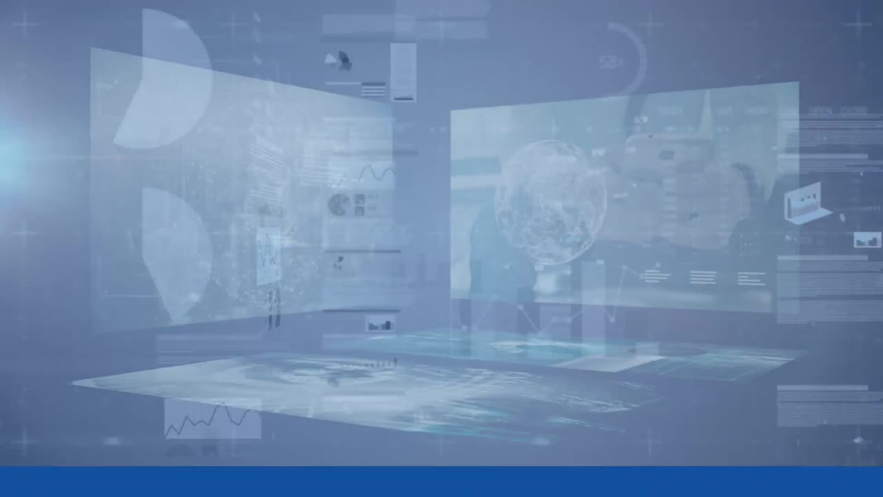 화면에서 금융 데이터 처리 및 통계 기록의 애니메이션