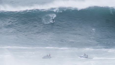 2020 slow motion of kai lenny riding a monster wave in nazaré, portugal