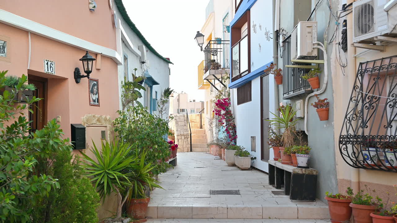 A street with local houses in town