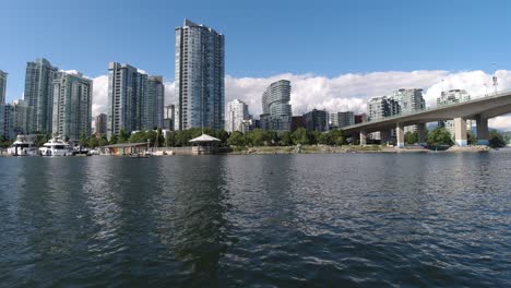 false creek ocean harbor quayside marina gazebo with luxury private rented vessels docked at a modern condo residential community of downtown vancouver bc canada by hotels cambie bridge in canada 3-3