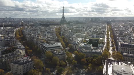 a drone view of the roads leading from the arc de triomphe.