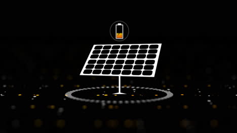 solar panel with battery icon: renewable energy and sustainable power