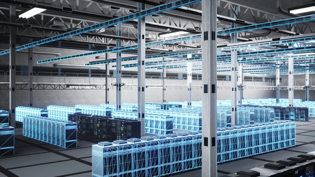 Big data server hub used for cloud computing, global internet connection concept